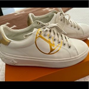 Louis Vuitton Time Out Trainers white/ gold sz 39